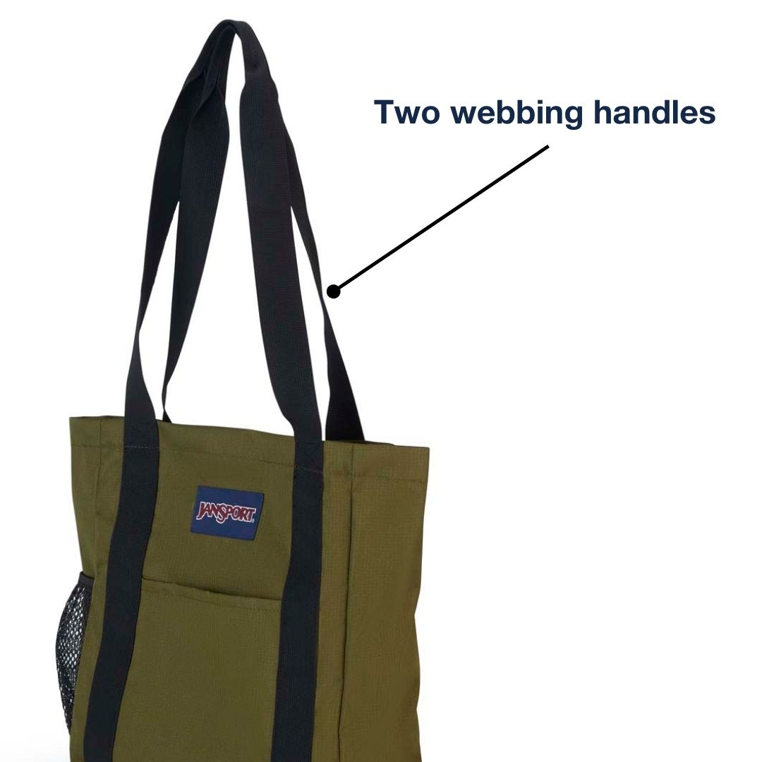 JanSport Shopper Tote X Army Green With Two Webbed Handled